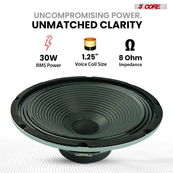 5 Core 10" Guitar Speaker 60W 8Ohm/16Ohm 25Oz Magnet 1.25" VC Amplifier Cabinet Driver
