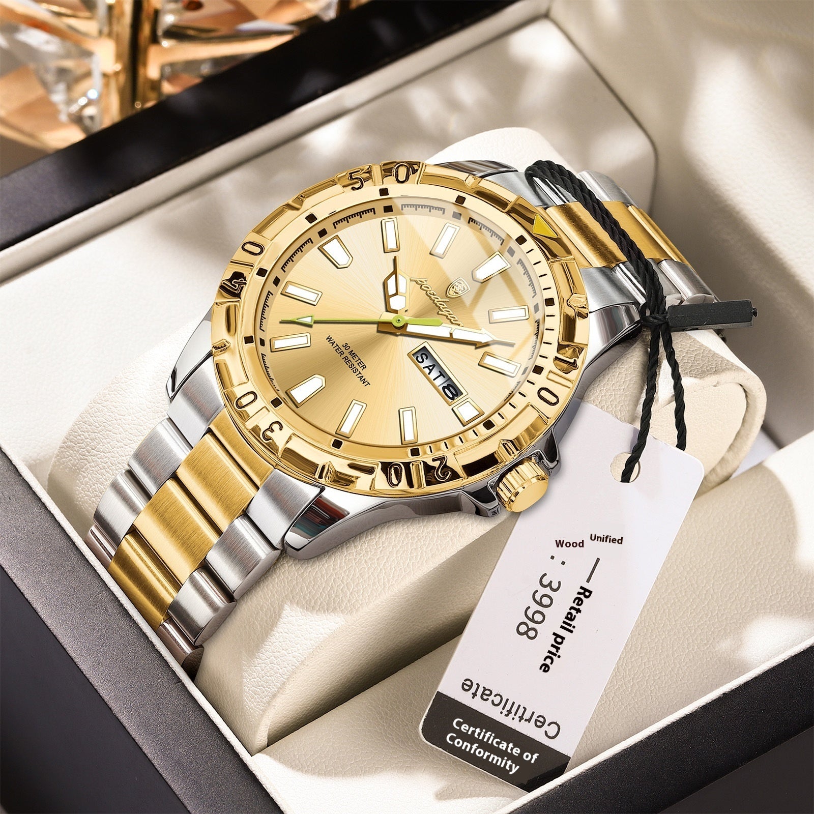 Swiss Brand Waterproof Fashion New Men's Super Strong Luminous Watch