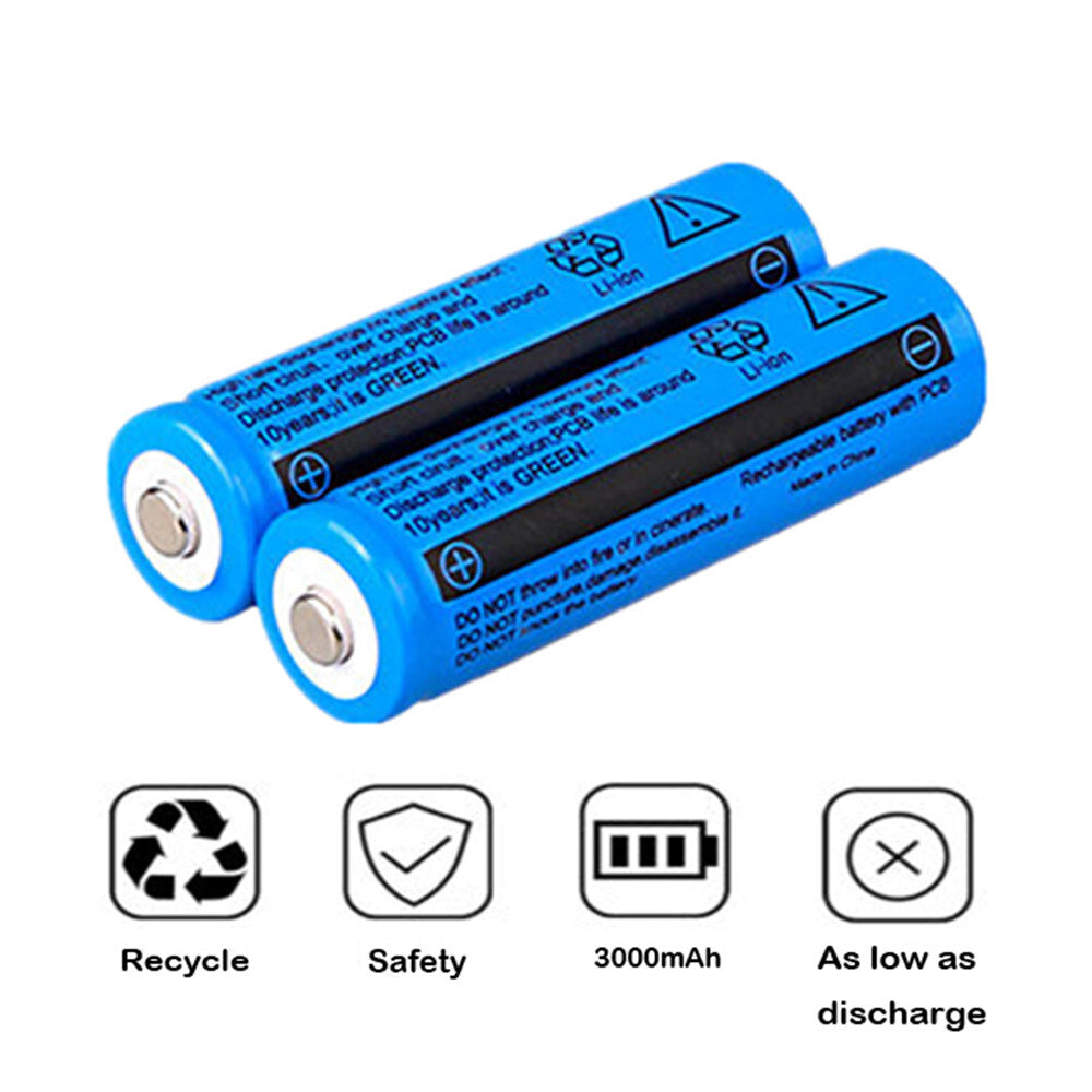 50&100pcs  Battery 3.7V Rechargerable Li-ion 3000mAh 18650 Batteries For Torch Flashlight Laser Headlamp