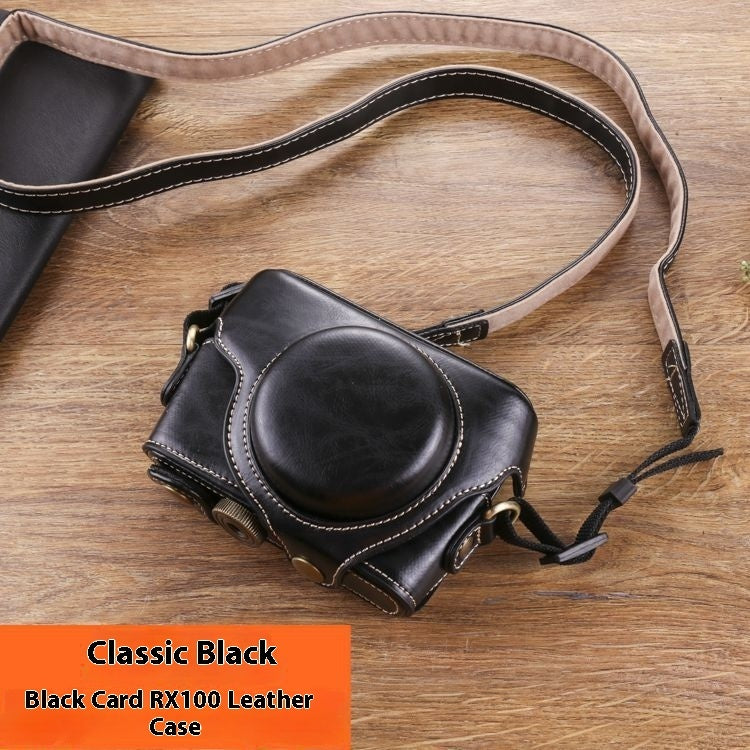 Camera Bag Black Card Protective Leather Case