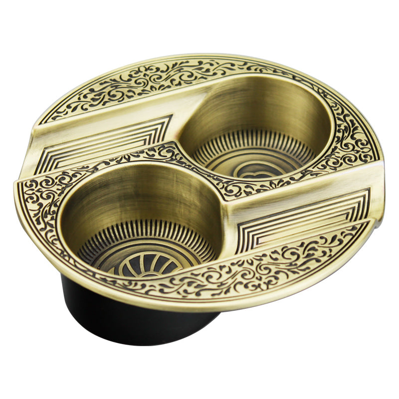 Cigar Ashtray Double Slot Retro Personality Ashtray Metal Ashtray Is Easy To Clean And Resistant To Fall