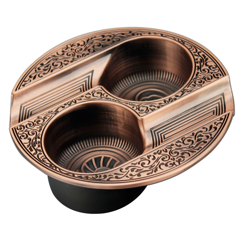 Cigar Ashtray Double Slot Retro Personality Ashtray Metal Ashtray Is Easy To Clean And Resistant To Fall