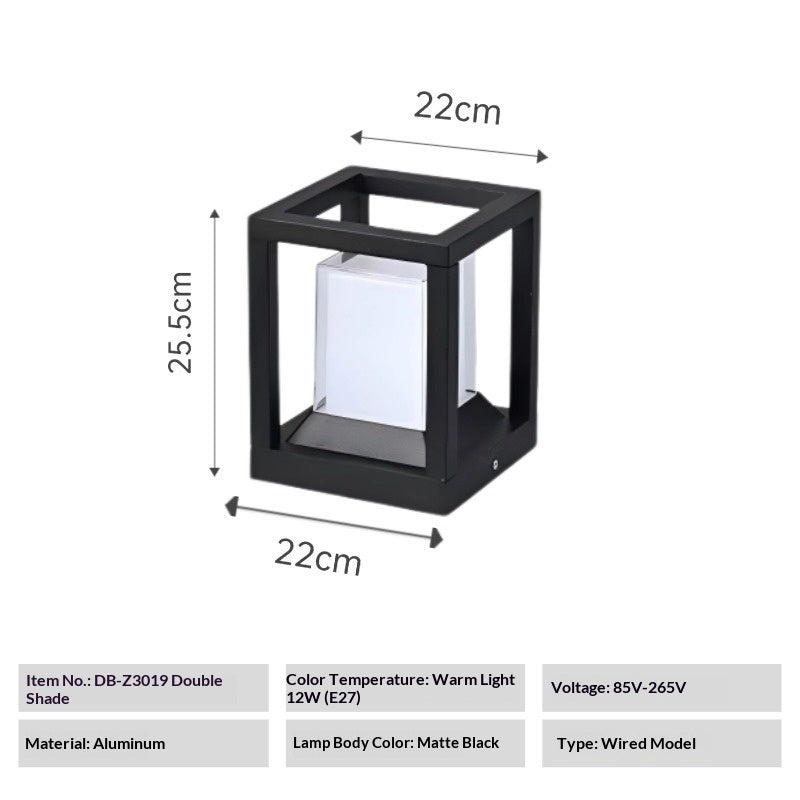 Waterproof Energy-saving Pillar Light For Outdoor Use With Power Connection