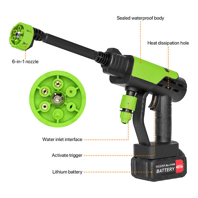 4000W Electric Pressure Washer Power Jet Washer 3626PSI Car Cleaner Gun2Battery