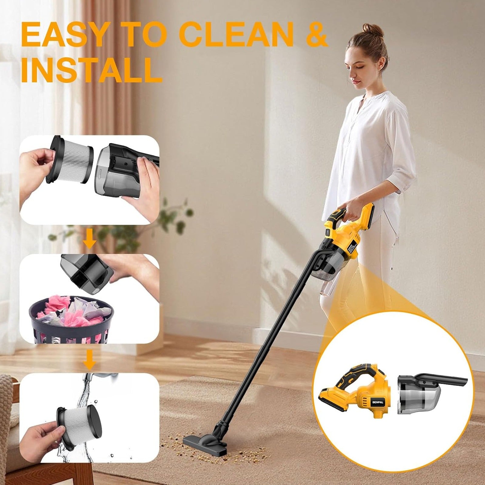 Cordless Handheld Vacuum Cleaner For D E WALT 20v Max Battery Tool Only No Battery
