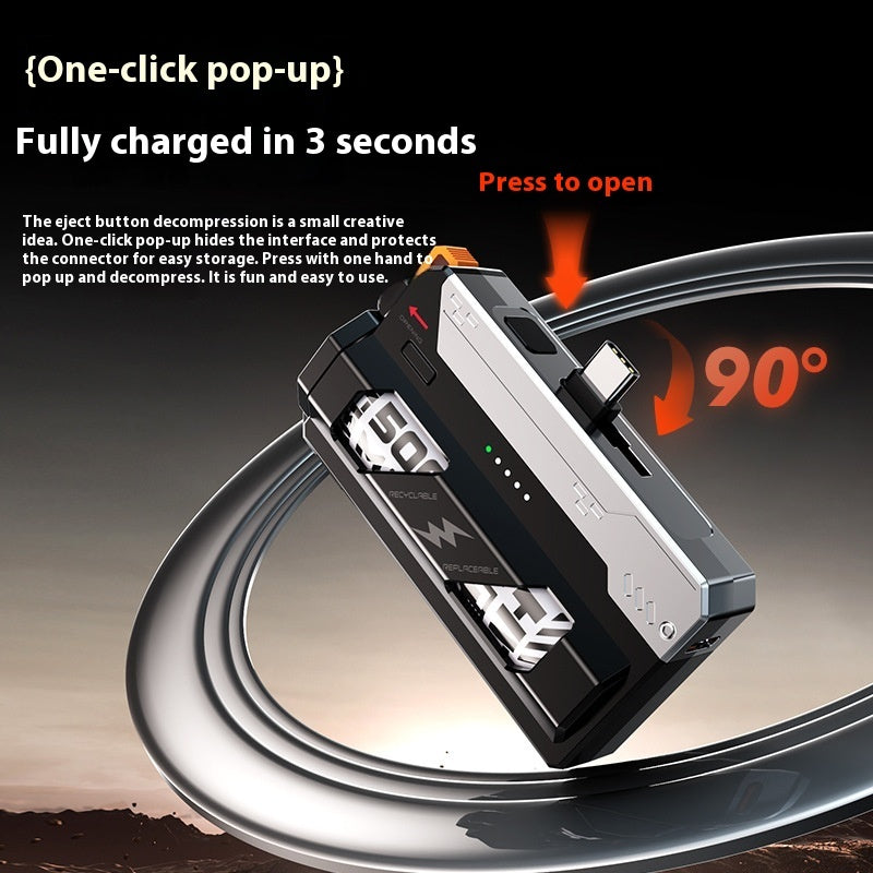 Fast Charge Capsule Replacement Power Bank Small Portable Power Source