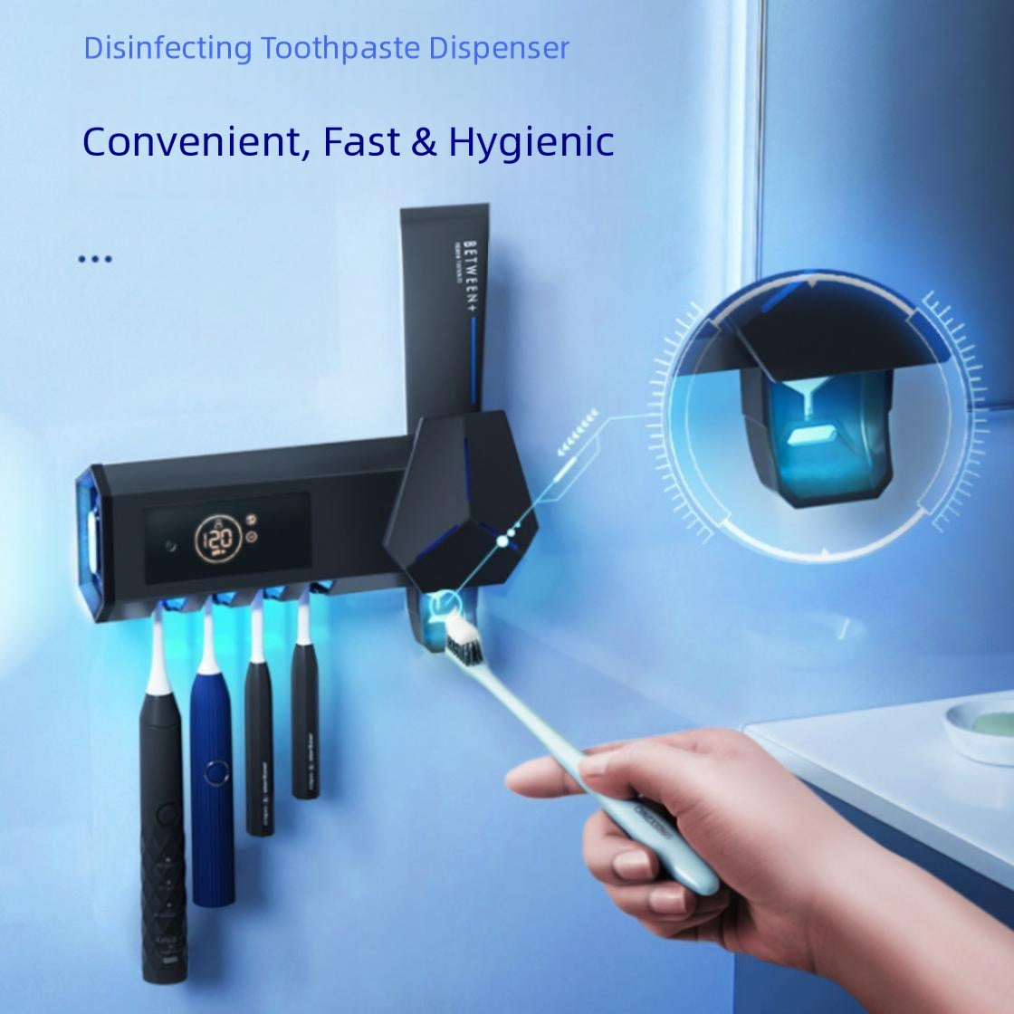 White UV Toothbrush Sanitizer & Holder