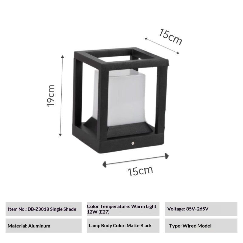 Waterproof Energy-saving Pillar Light For Outdoor Use With Power Connection