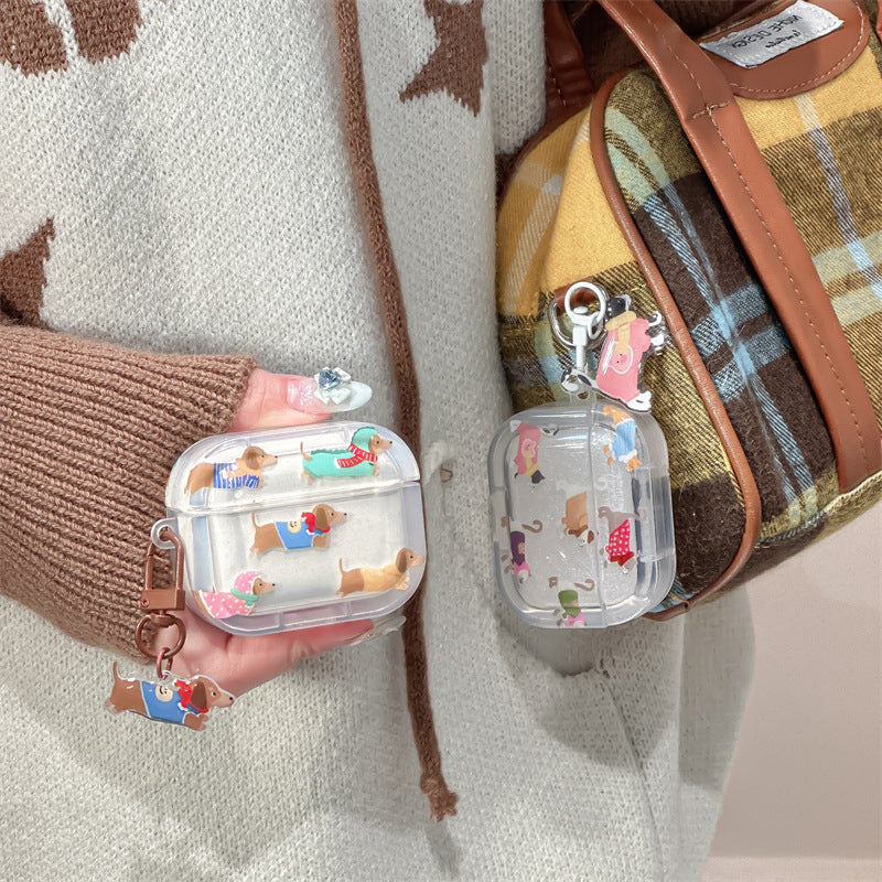 Gradient Sausage Dog Earphone Protective Case