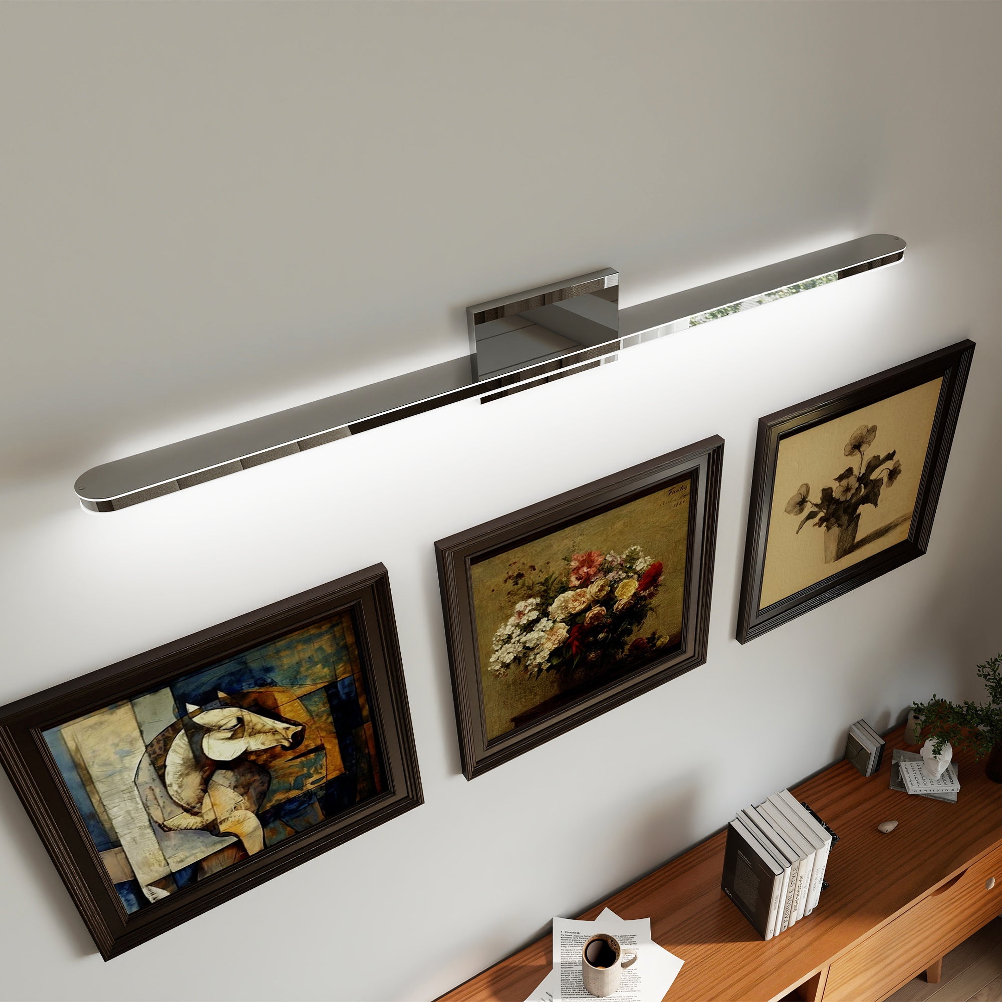 Modern LED Vanity Lights For Bathroom 39IN 24W Daylight White Chrome Light Fixtures Bathroom Lights Over Mirror Vanity Lighting Fixtures Vanity Light