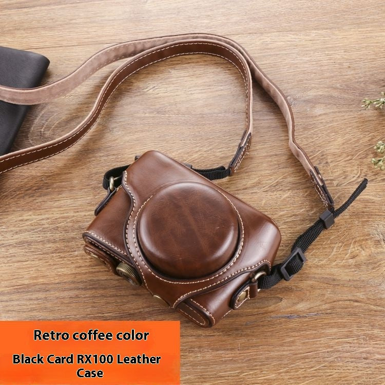 Camera Bag Black Card Protective Leather Case