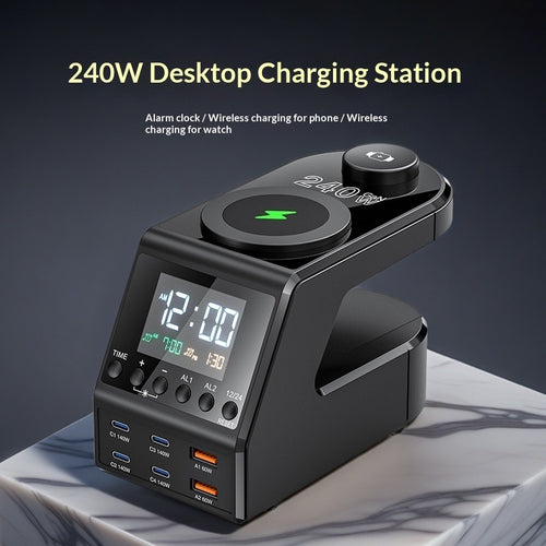140W PD Multi-Port Type-C Wireless Charger – Multi-Outlet Fast Charging Station