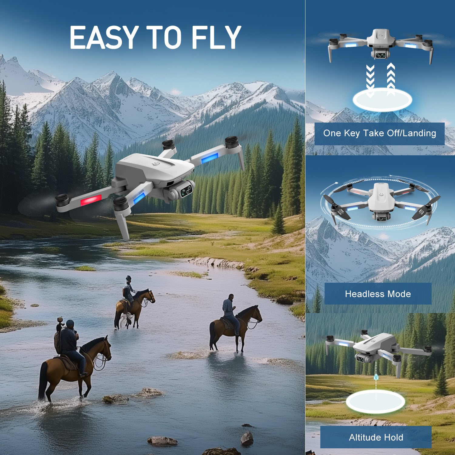4DRC F8 RC Drone GPS 5G WIFI 4K Dual Camera Selfie FPV RC Quadcopter With 4.5 HD LCD Screen,Follow Me