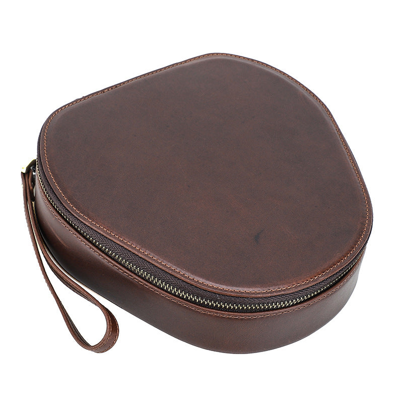 Headset Wireless Earphone Bag Genuine Leather Portable Storage