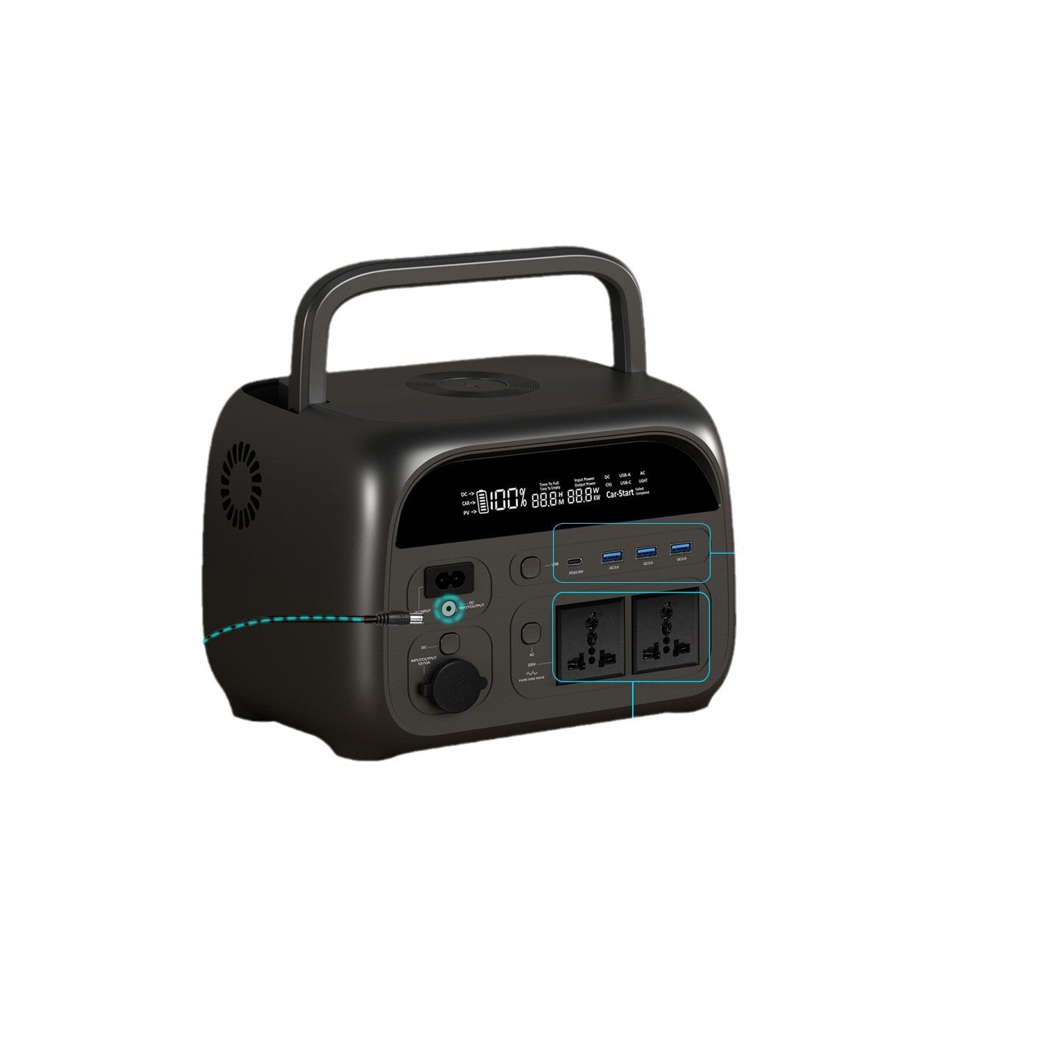 400W Outdoor Energy Storage Power Supply Self-driving Travel Lithium Iron Phosphate Large Capacity Emergency Battery