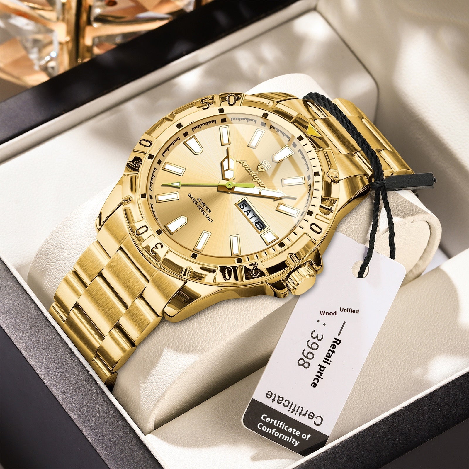 Swiss Brand Waterproof Fashion New Men's Super Strong Luminous Watch