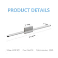 Modern LED Vanity Lights For Bathroom 39IN 24W Daylight White Chrome Light Fixtures Bathroom Lights Over Mirror Vanity Lighting Fixtures Vanity Light