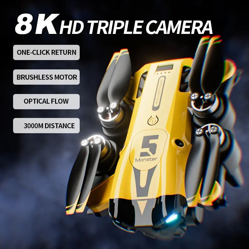 M5 Drone, High-definition Professional Aerial Photography, 8K Clear Picture Quality, Rotation Aerial Photography, Foldable 4-axis Aircraft, Strong Stability